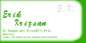erik krizsan business card